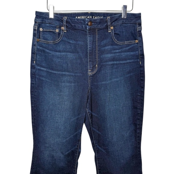 American Eagle Curvy Super Hi Rise Stretch Flare Jeans Sz 14 X Short - Picture 2 of 11